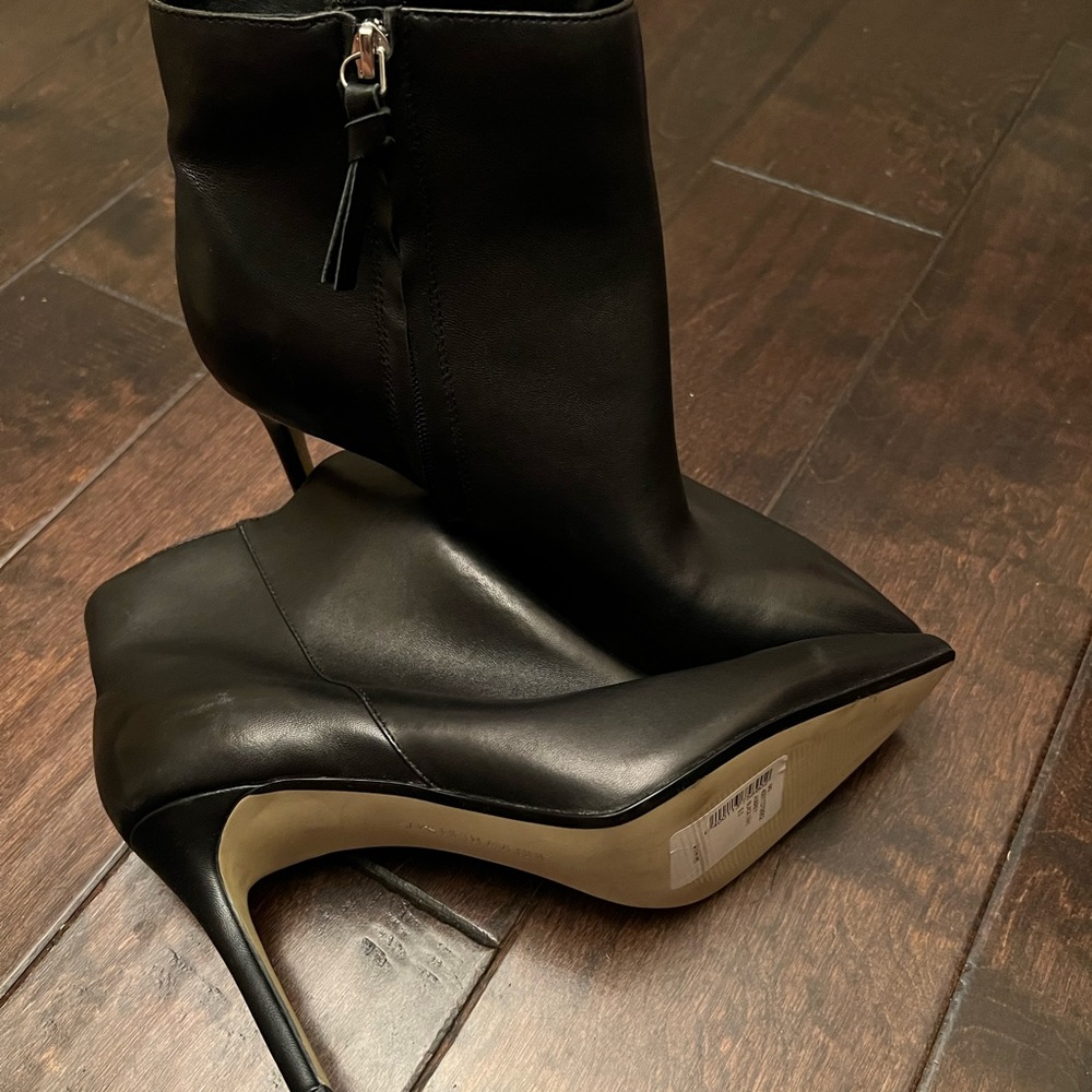 Saks Fifth Avenue Black Leather Boots